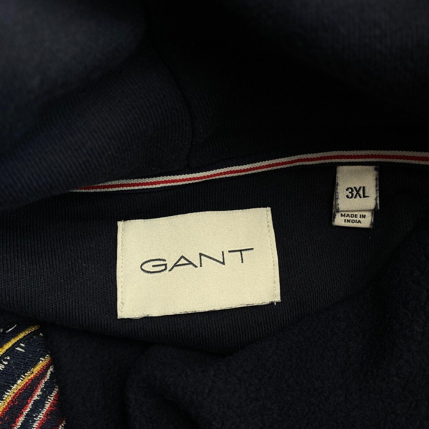 GANT Men Navy Blue Banner Shield Hoodie Sweater Jumper Size 3XL XXXL