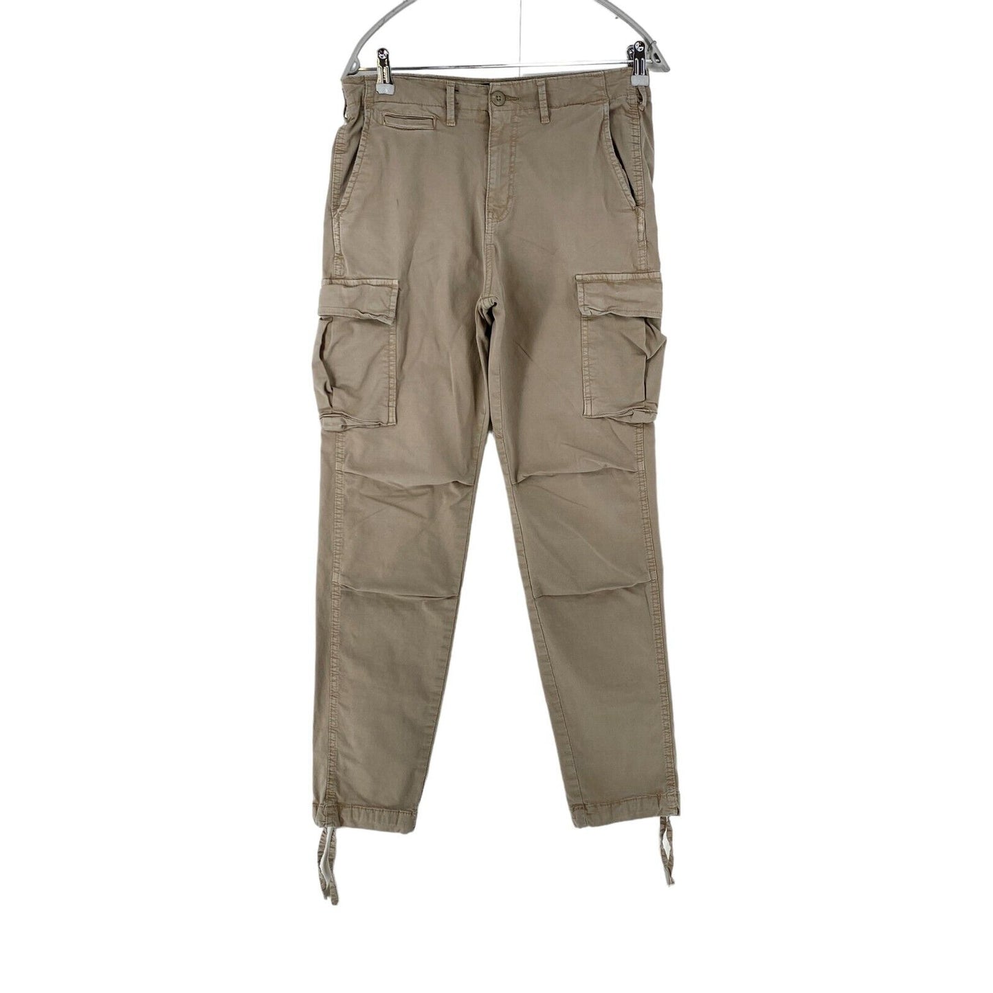 JACK & JONES Beige Loose Tapered Fit Chino Cargo Trousers W30 L32