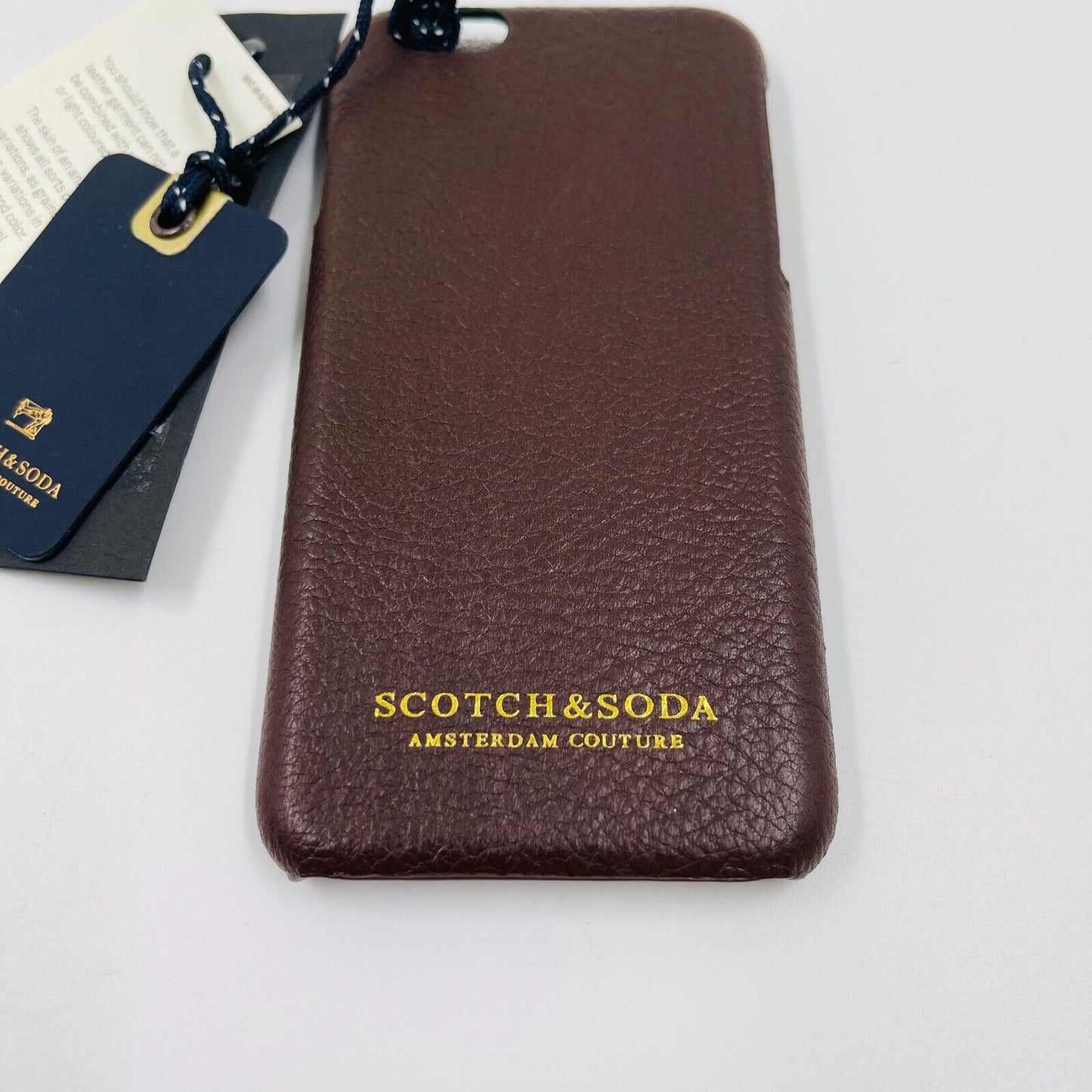 Scotch &amp; Soda Étui en cuir véritable marron foncé pour iPhone 6 / 6s