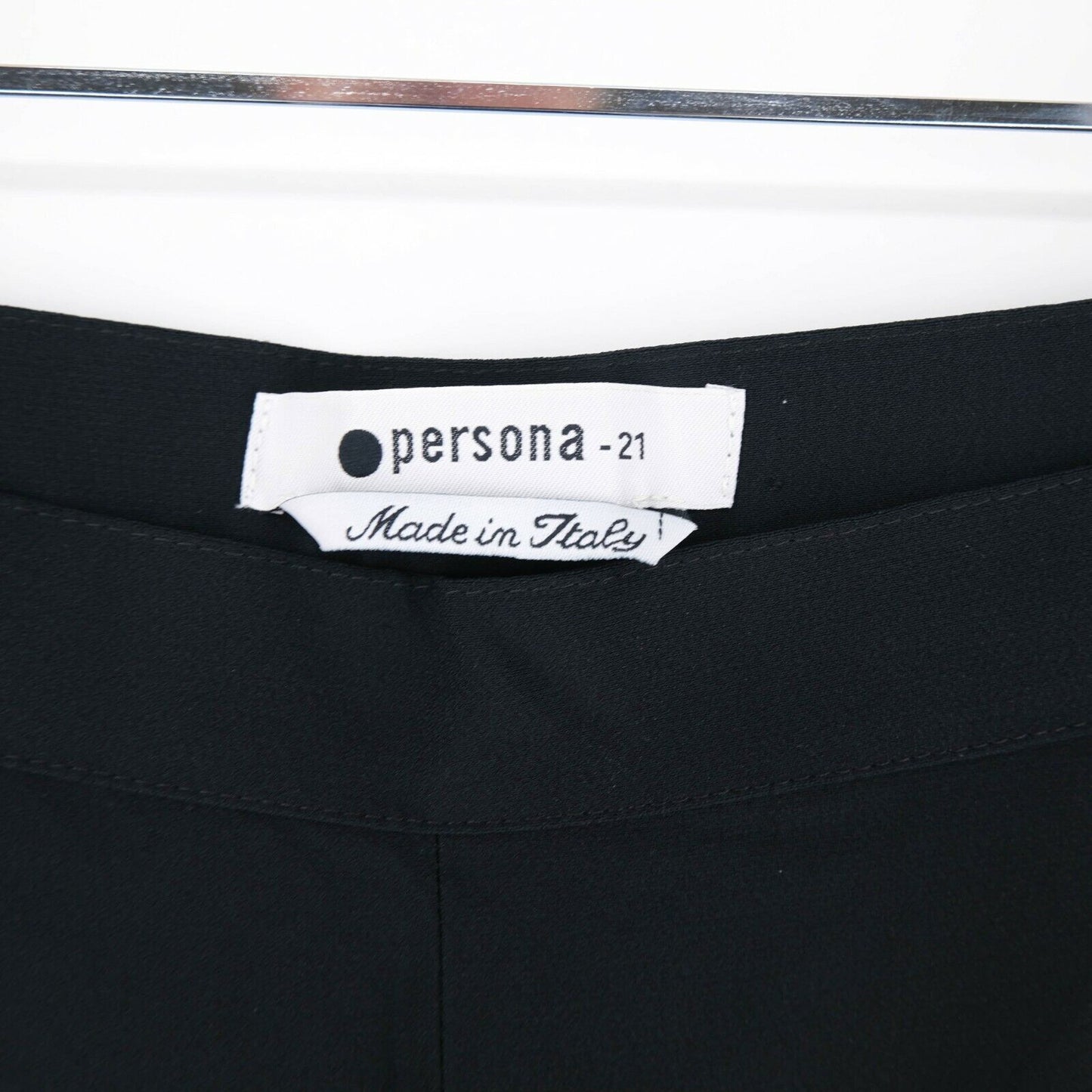 PERSONA Pantalon droit noir à jambes larges EU 42 UK 14 US 12