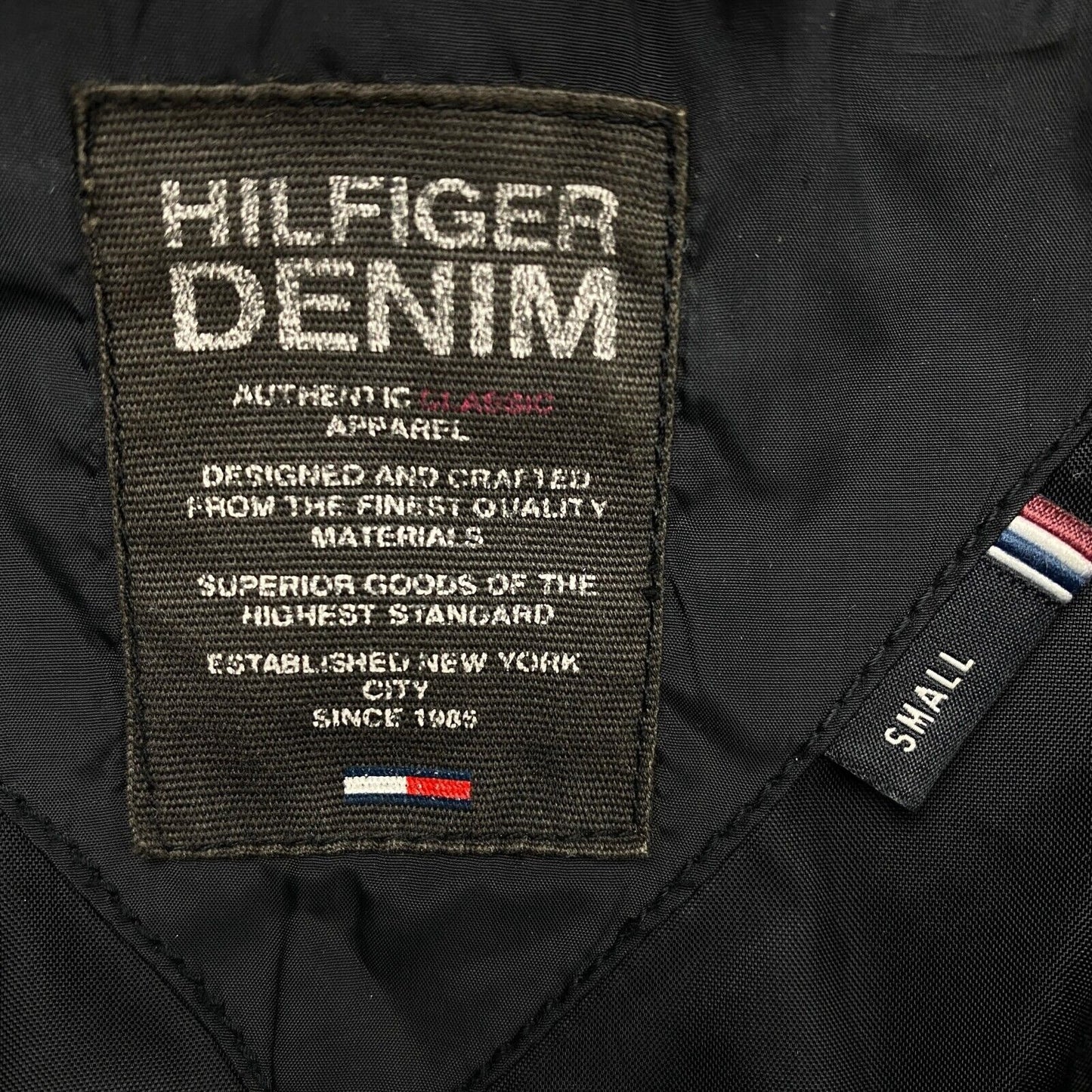 HILFIGER DENIM Black Hooded Down Puffer Jacket Coat Size S