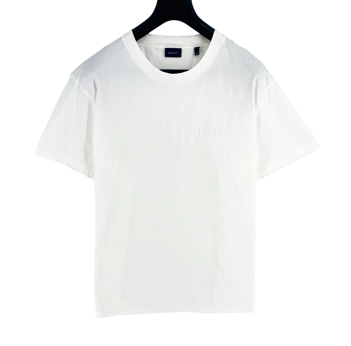 GANT Men White Tonal Archive Shield Crew Neck Short Sleeve T Shirt Size 5XL