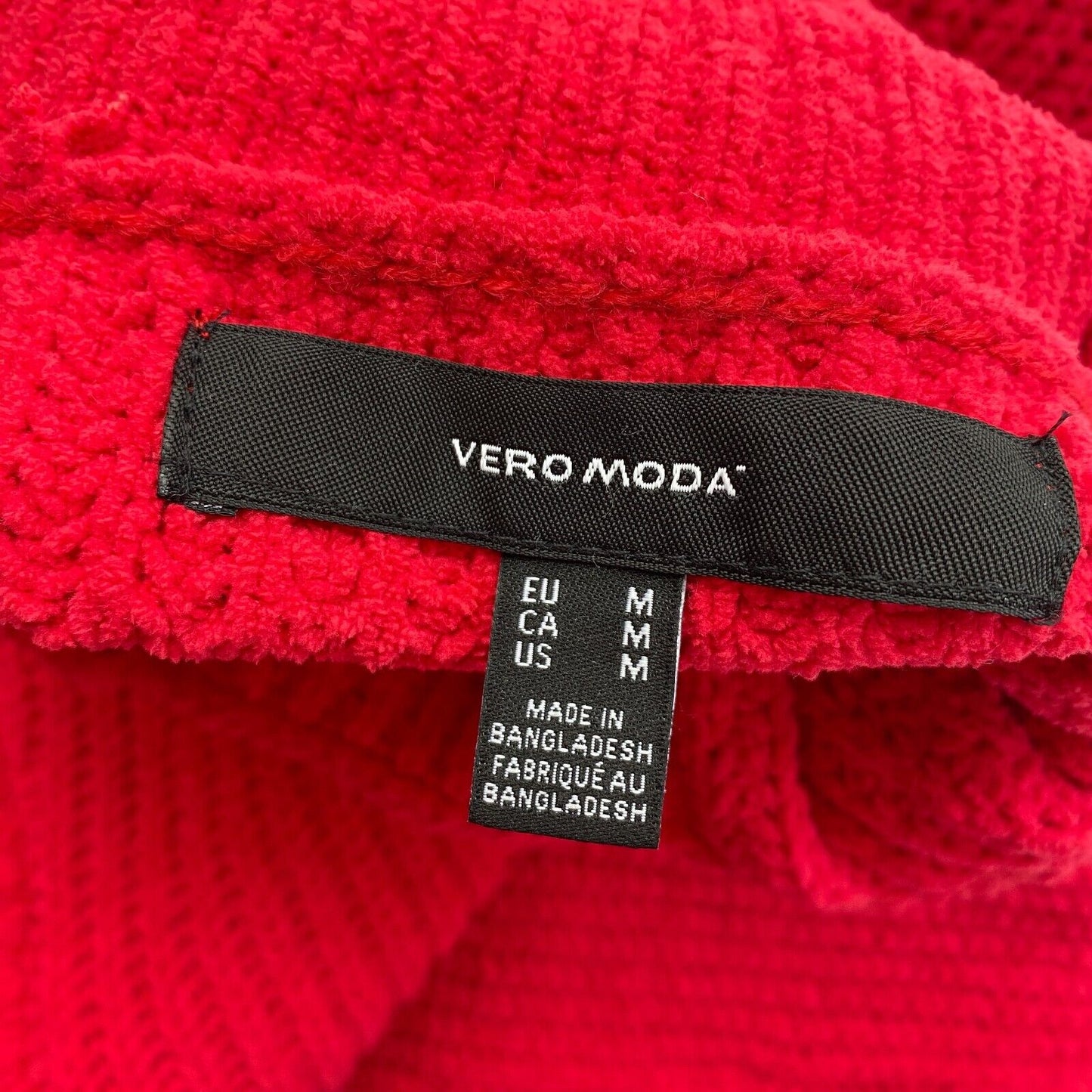 VERO MODA Womens Red Kaia Ribbed High Neck Sweater Jumper Size M