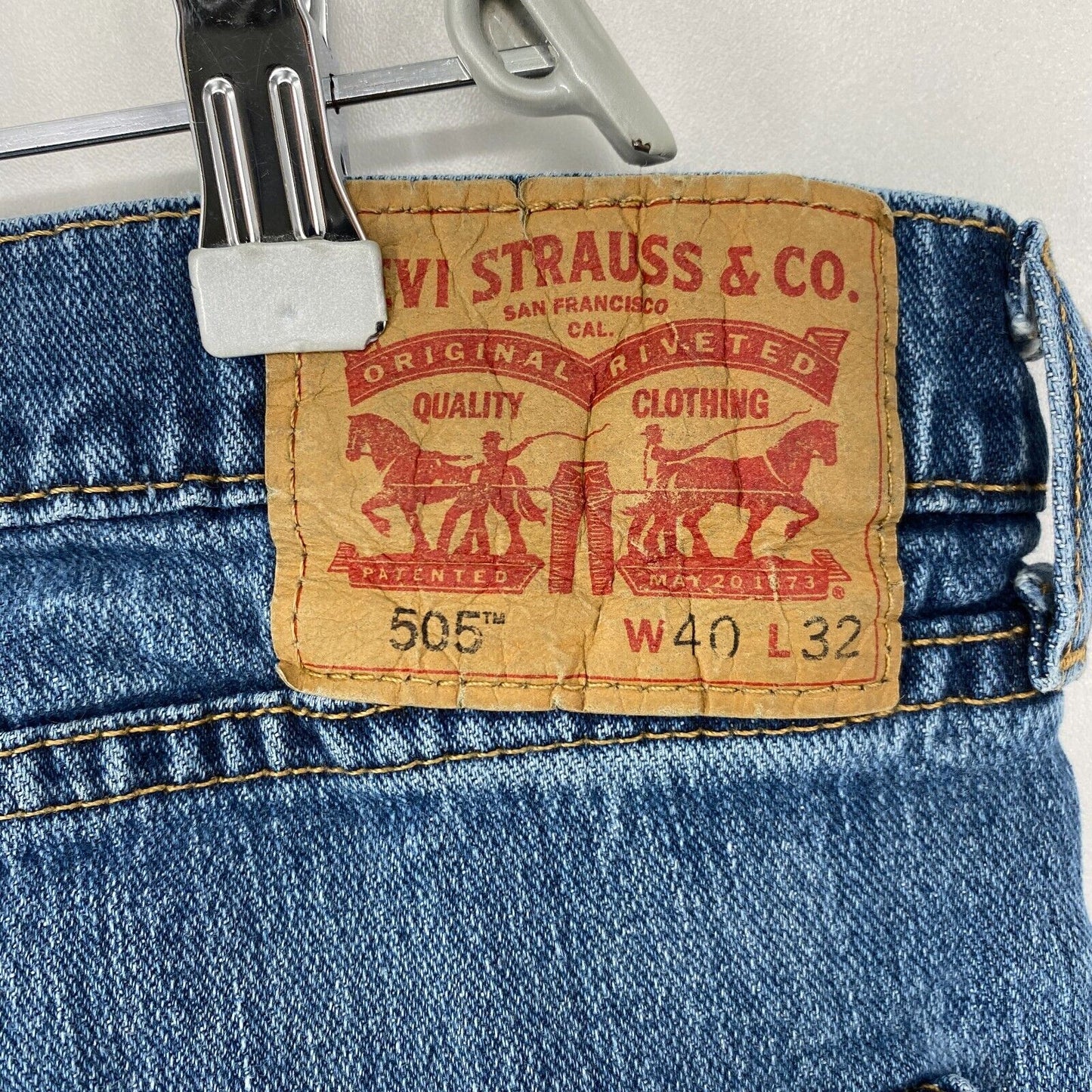 Levi's 505 Blue Regular Straight Fit Jeans W40 L32