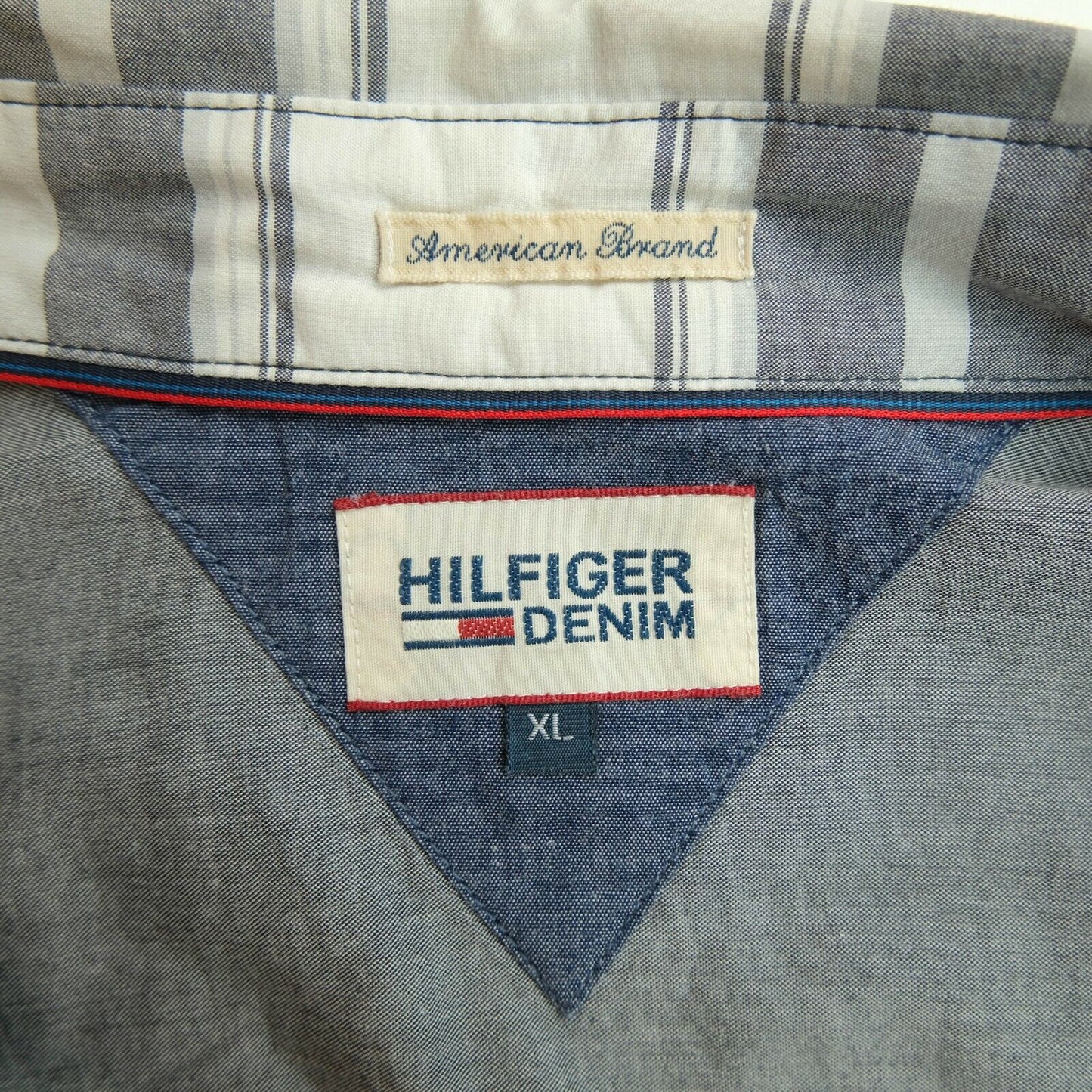 Tommy Hilfiger White Check Print Shirt Size XL