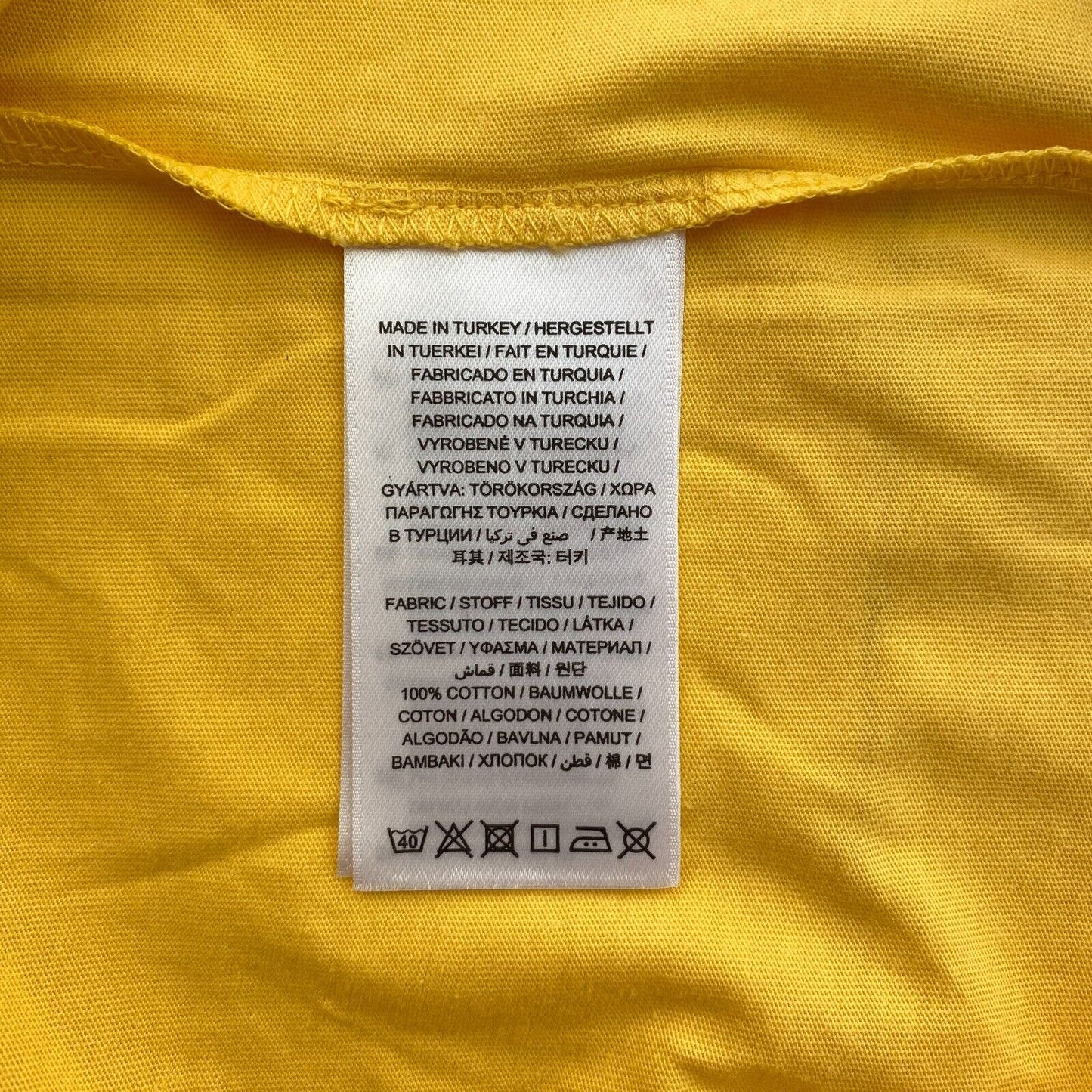 GANT Men Yellow Logo Crew Neck Short Sleeves T-Shirt Size S