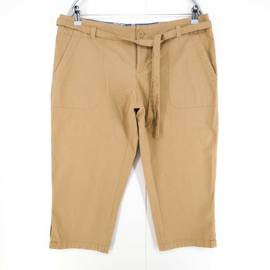 GANT Light Brown Rugger Canvas Cropped Pants Trousers Size EU 36 UK 10 US 6