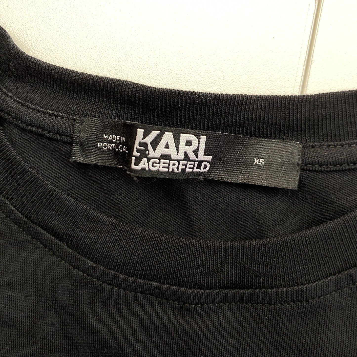 Karl Lagerfeld Black Ikonik Karl & Choupette Crew Neck T Shirt Size XS