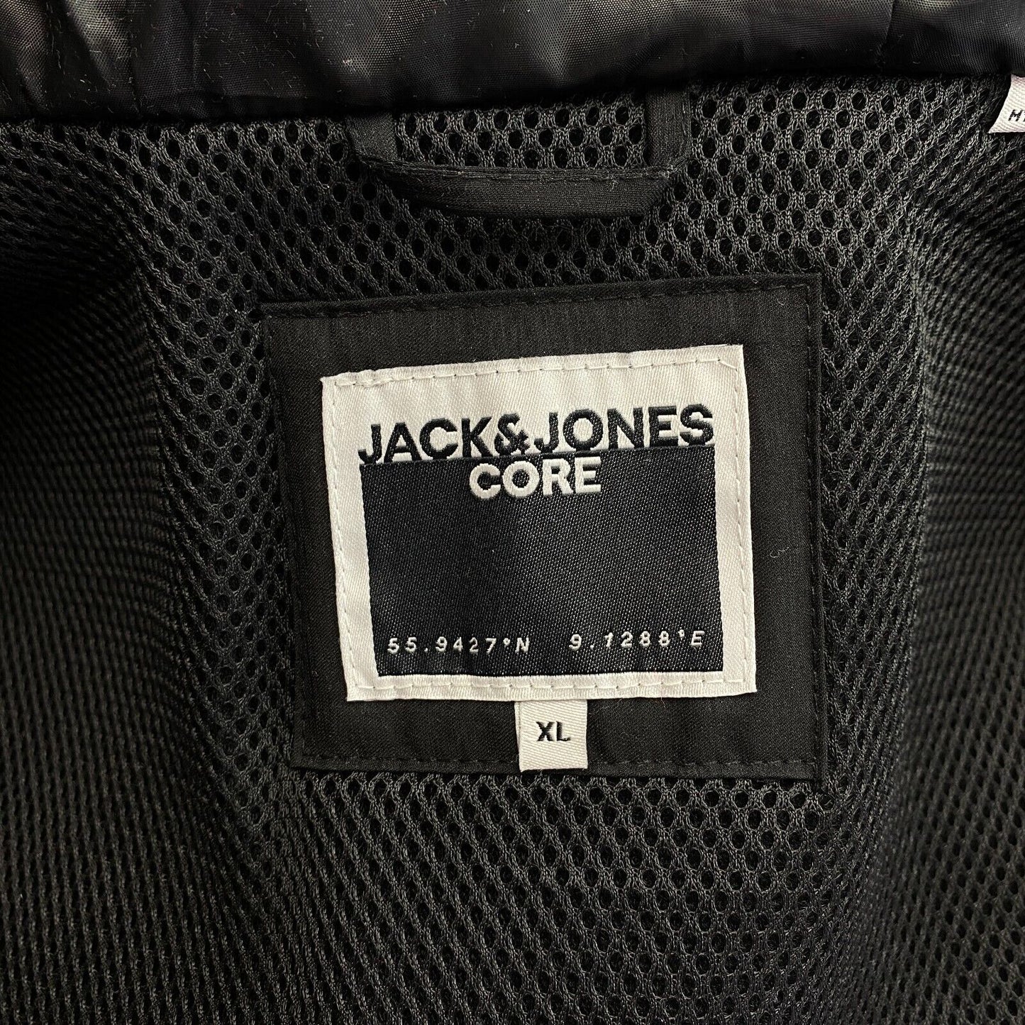 JACK&JONES Men Black Sweep Hooded Puffer Coat Jacket Size XL