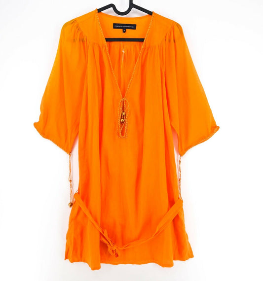 RRP €195 FRENCH CONNECTION Orange V Neck Dress Size 10 - S