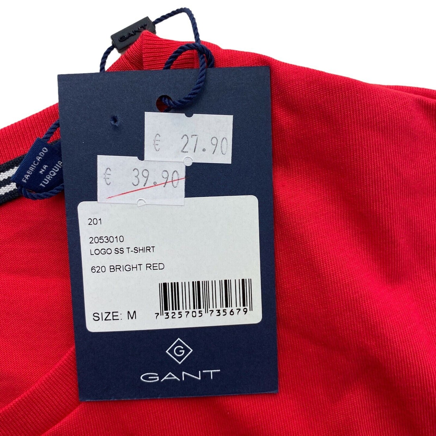 GANT T-shirt à col rond avec logo rouge taille M