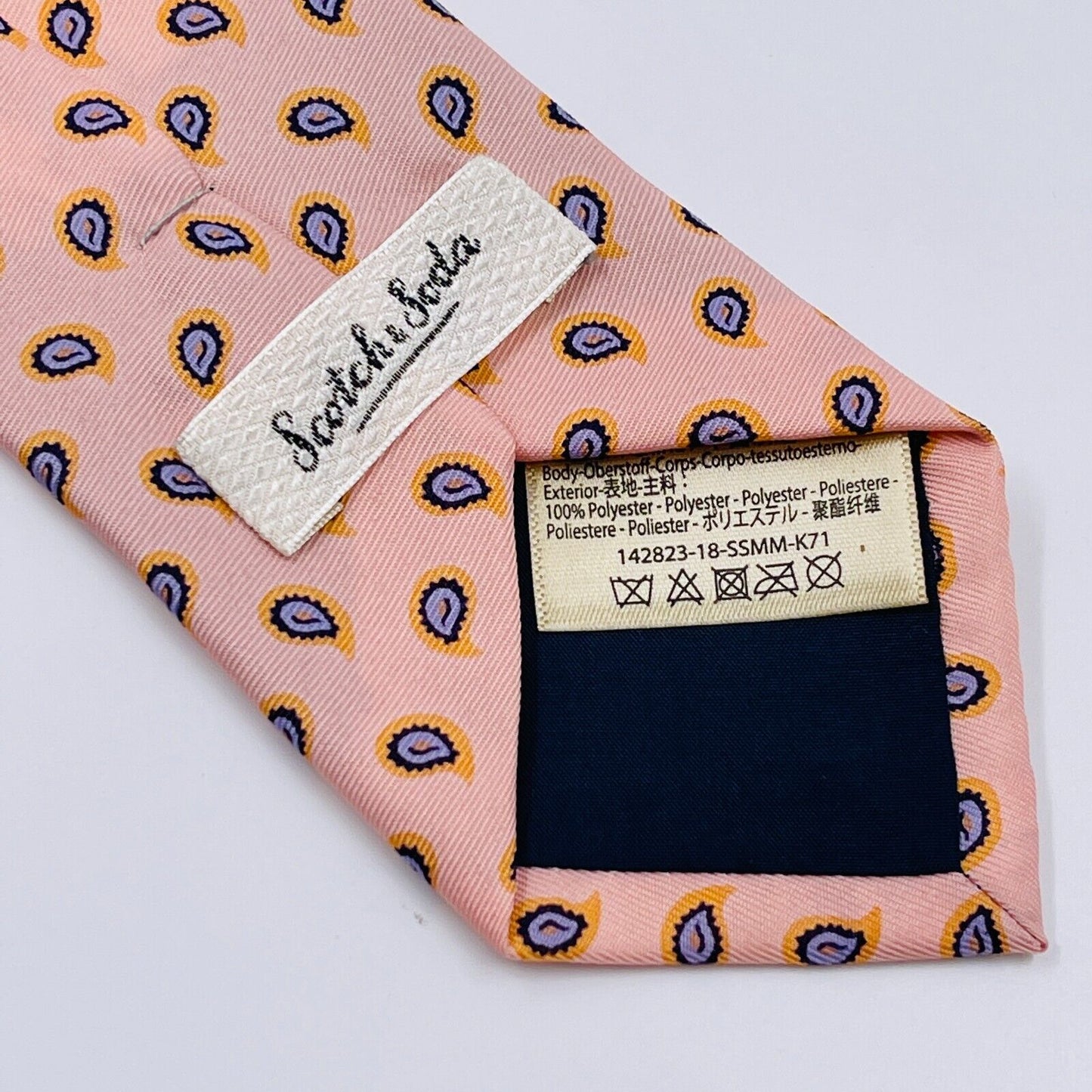 Scotch & Soda Pink Ornamented Tie