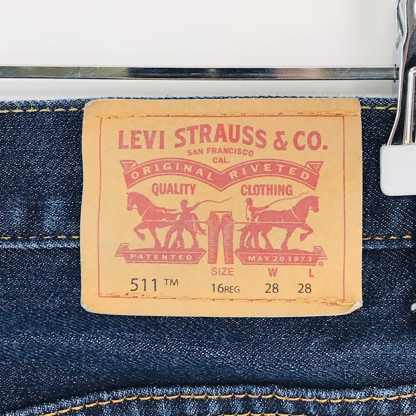 Vintage Levi's 511 Boys Dark Blue Slim Fit Jeans 16 Reg / W28 L28