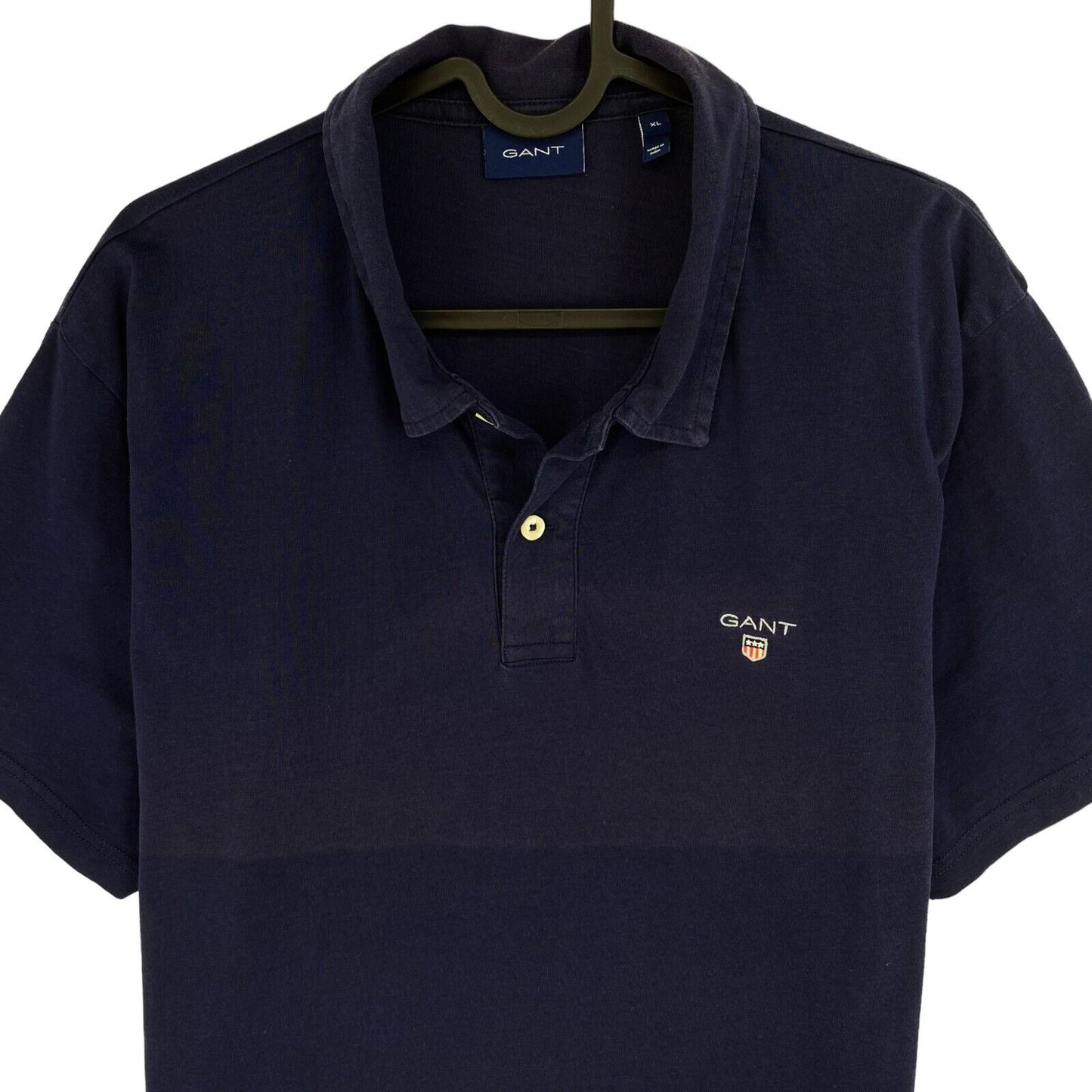 GANT Men Navy Blue Jersey Short Sleeves Polo Shirt Size XL