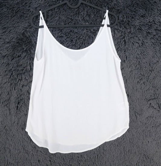 Minimum White Flared Crew Neck Tank Top Blouse Size 36