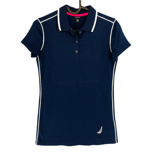 NAUTICA Polo-T-Shirt, Marineblau, Größe 2XS