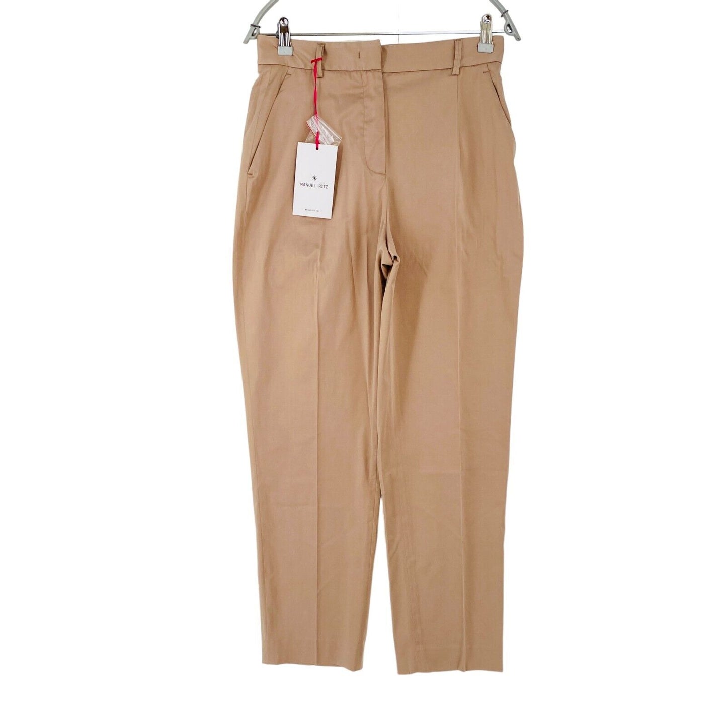 Manuel Ritz Women Brown Regular Straight Fit Dress Trousers Size IT 42 W28