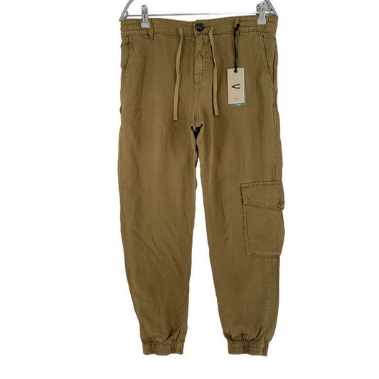 CAMEL ACTIVE Damen Hose, lockere Passform, mit Bündchen, Leinenmischung, Braun, Größe W27 L32