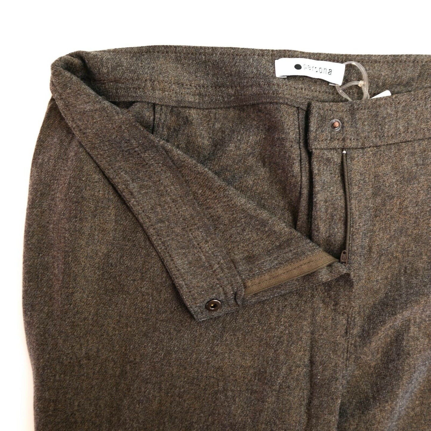 PERSONA Brown Wool Blend Pants Trousers Size EUR 44 50 UK 14 20 US 12 18