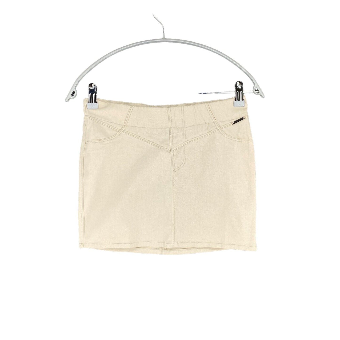 BERSHKA COLLECTION Mini-jupe en coton mélangé beige Taille S