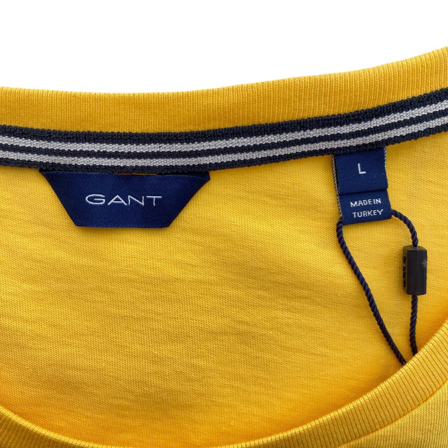 GANT Yellow Logo Crew Neck T Shirt Size L