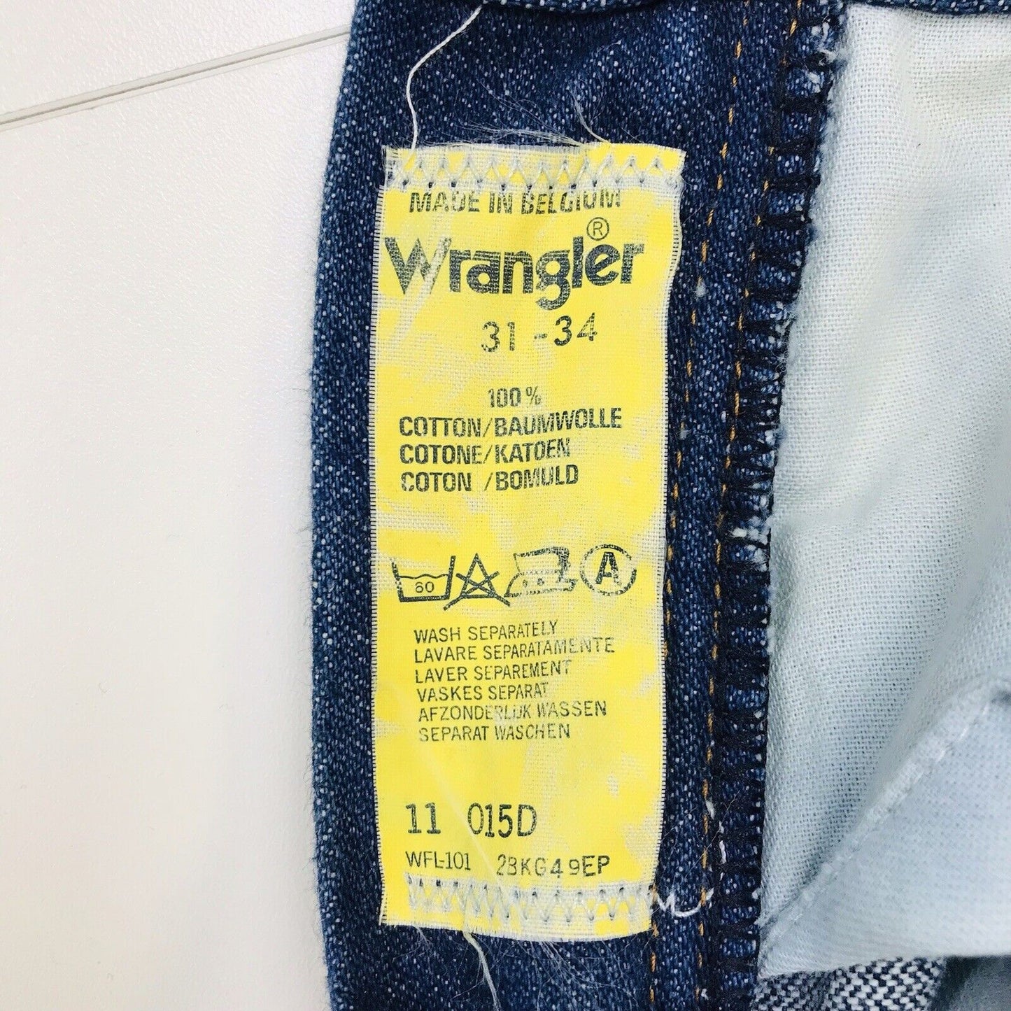 Vintage Rare Wrangler 1970s Dark Blue Regular Straight Fit Jeans W31 L34