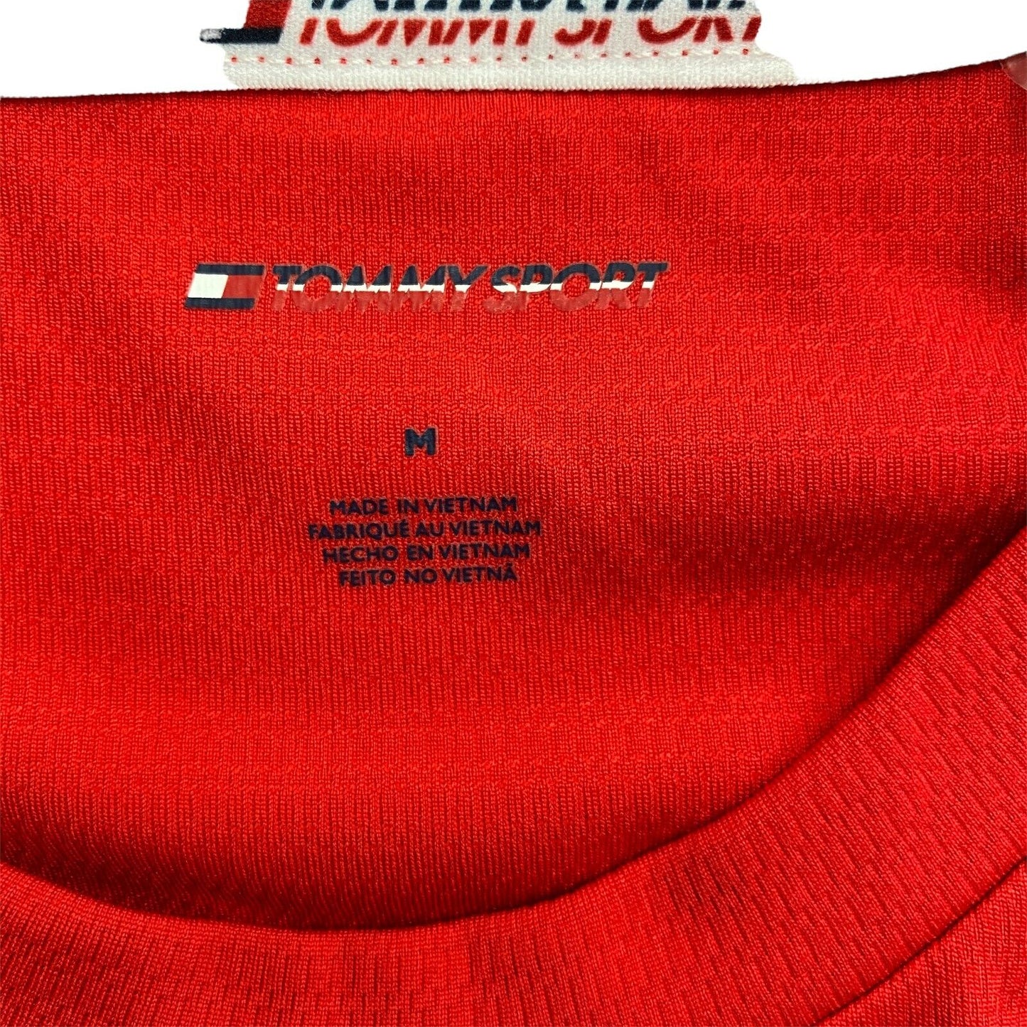 TOMMY HILFIGER Sport Rotes T-Shirt mit Rundhalsausschnitt, Größe M