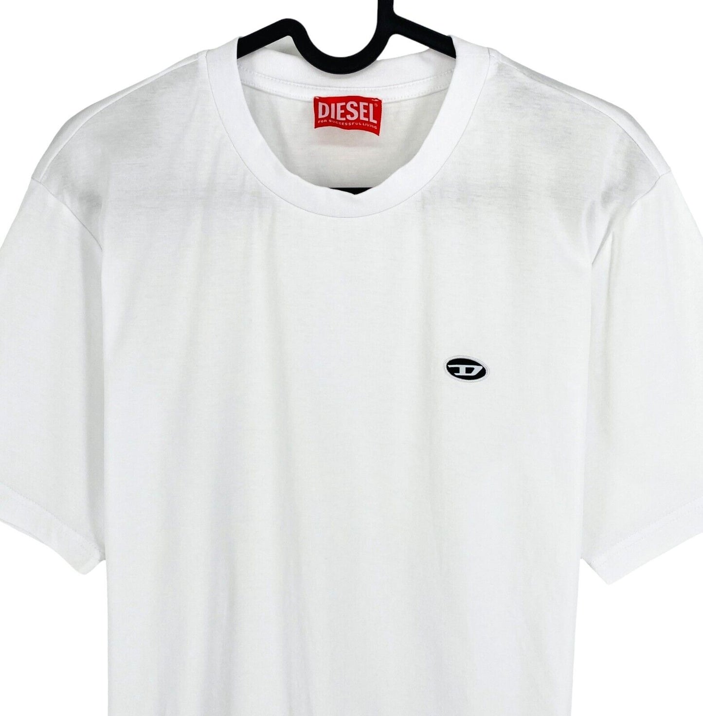 DIESEL Men White T-JUST-DOVAL-PJ Crew Neck T Shirt Size M