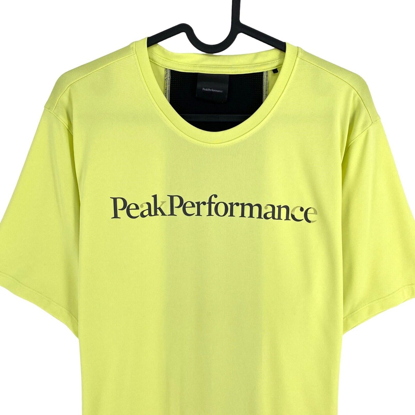 PEAK PERFORMANCE Men Yellow Alum Light Crew Neck Short Sleeve T Shirt Size L