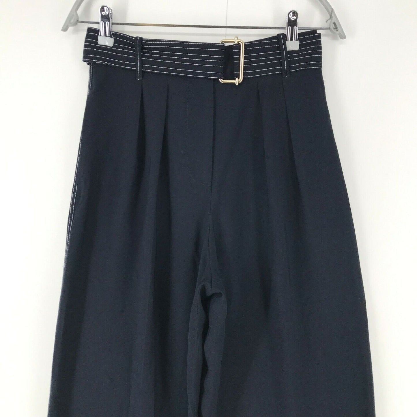 Tommy Hilfiger Collection Women Navy Blue Wide Leg Fit Trousers EUR 34 W27