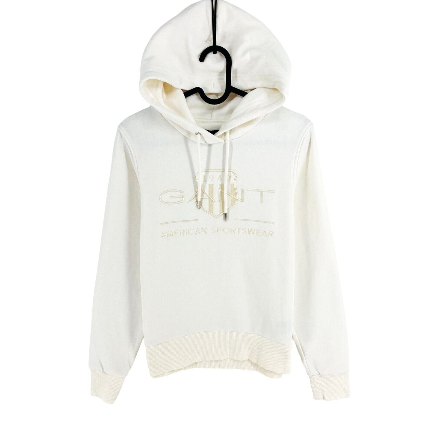 GANT Blanc Tonal Archive Shield Sweat à capuche Pull Taille XS