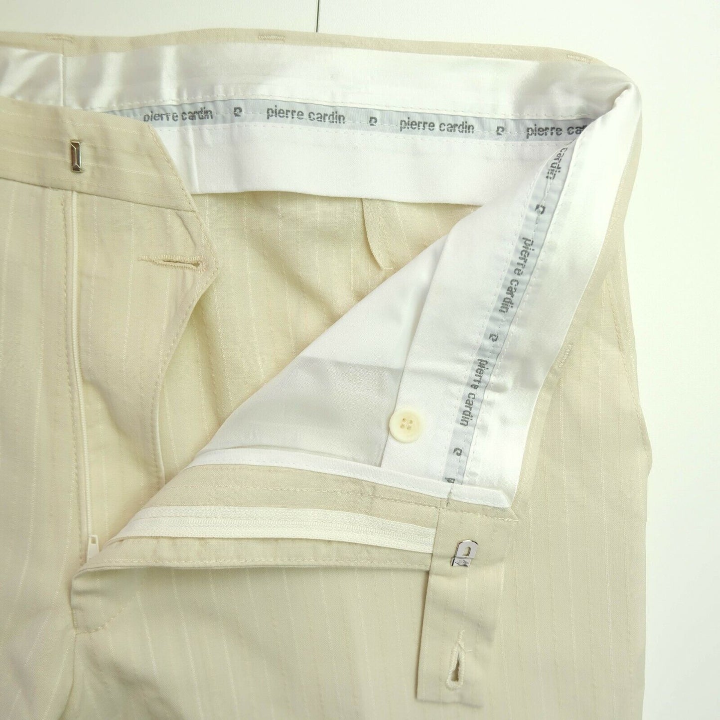 PIERRE CARDIN Beige Striped Dress Pants Trousers Size EU 46 48