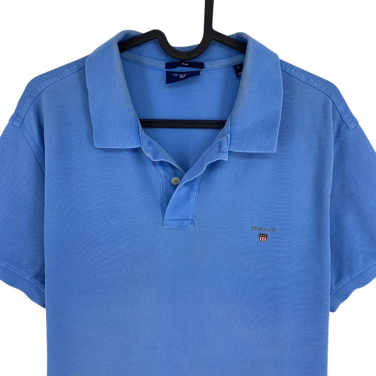 GANT Blue Original Slim Fit Pique Rugger Polo Shirt Size L