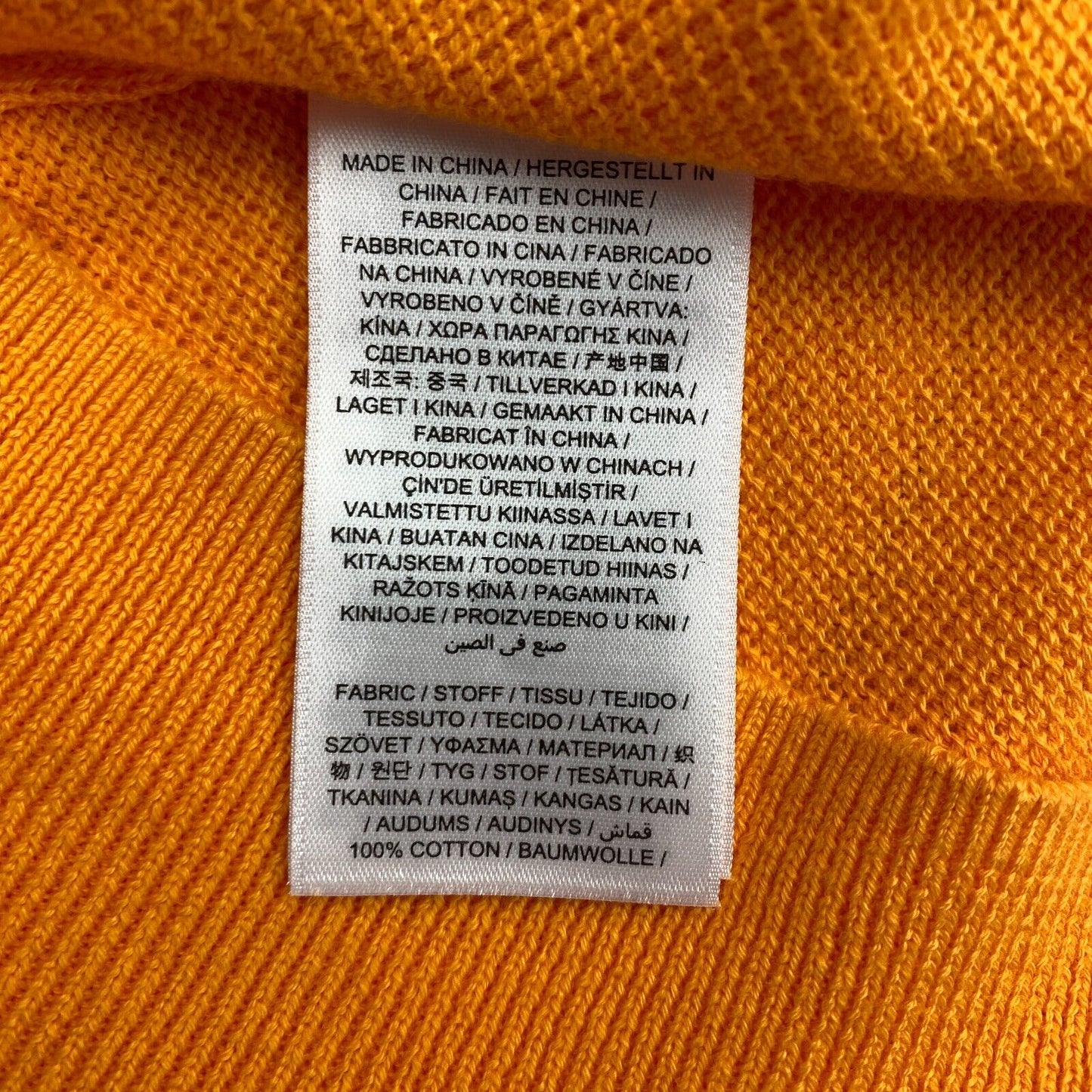 GANT Hellorange Baumwoll-Piqué Rundhalspullover Pullover Größe M