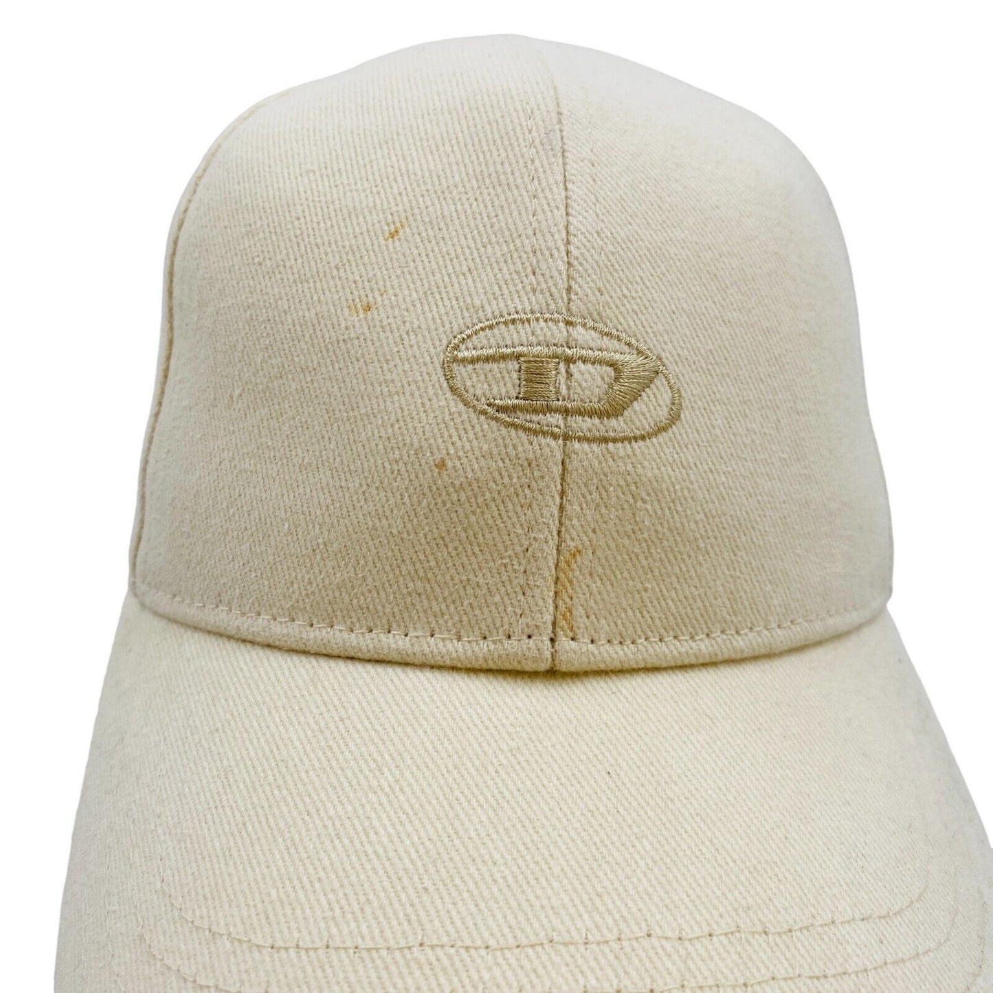 DIESEL Mens Beige Cotton Logo Baseball Twill Cap Hat One Size