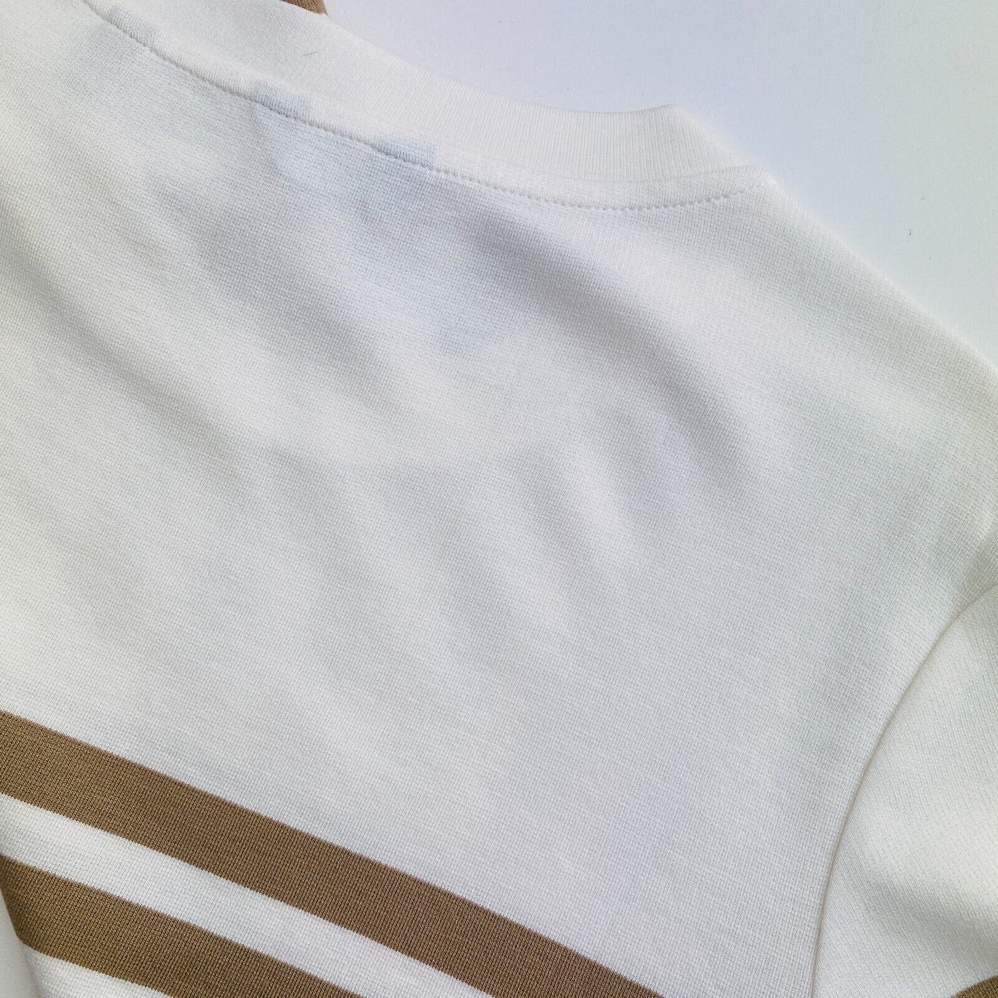 GANT Women White Striped Crew Neck T Shirt Size L