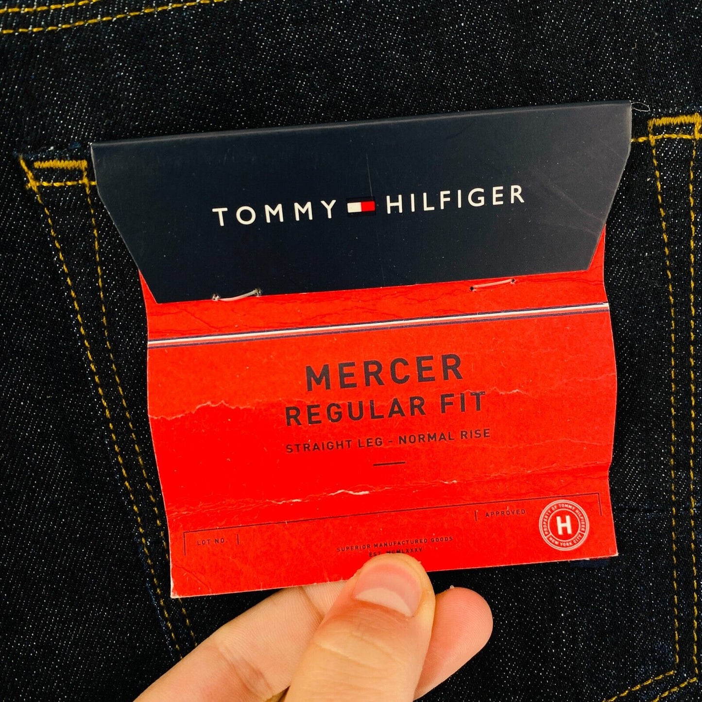 Tommy Hilfiger MERCER Mens Dark Blue Regular Straight Fit Jeans W31 L34