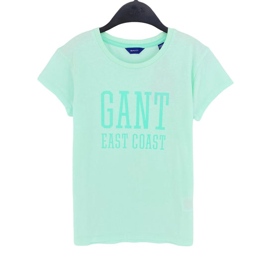 GANT Girls Light Green Sun Faded Crew Neck T Shirt Size 9 - 10 Years 134/140 cm