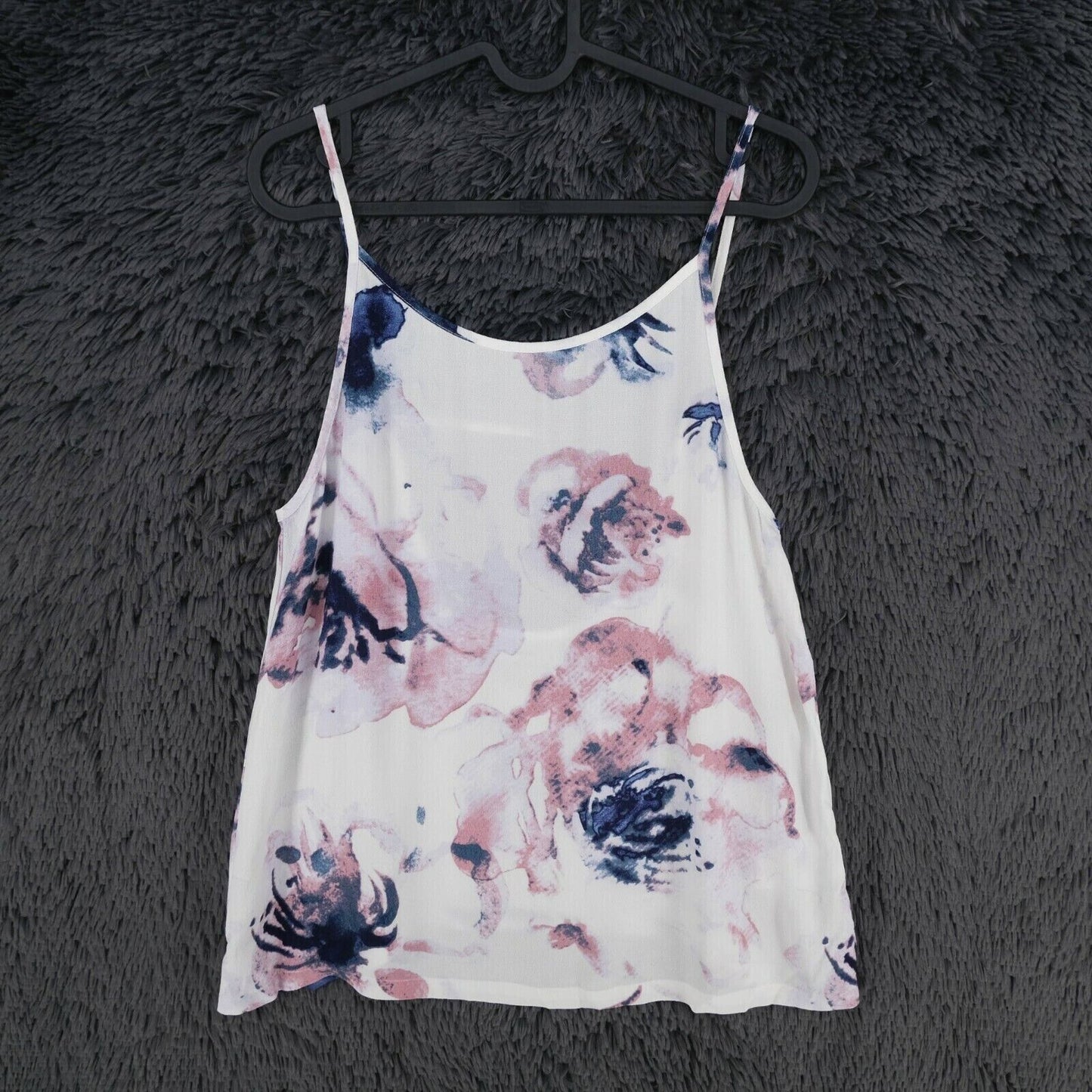 MINIMUM White Floral Print Crew Neck Tank Top Blouse Size 38