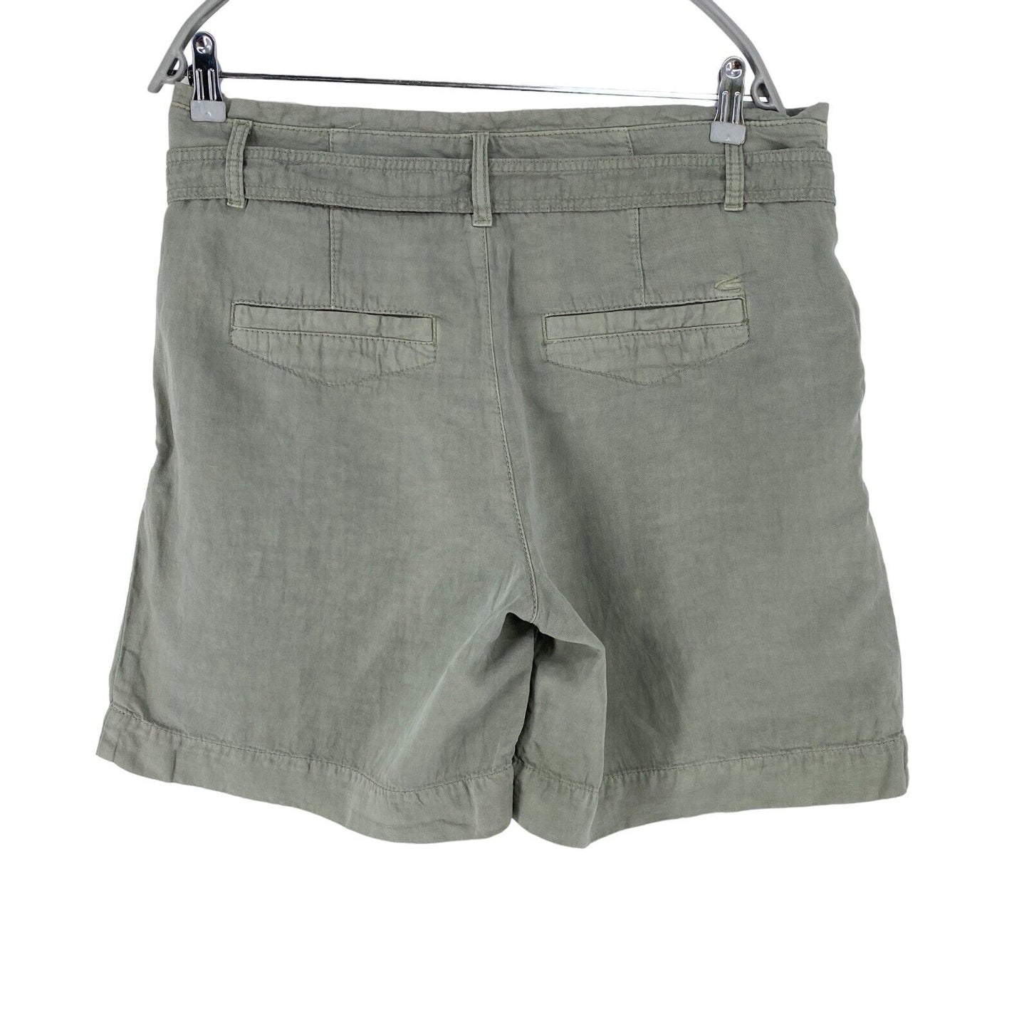 CAMEL ACTIVE Women Grey Relaxed Fit Linen Blend Shorts Size W28