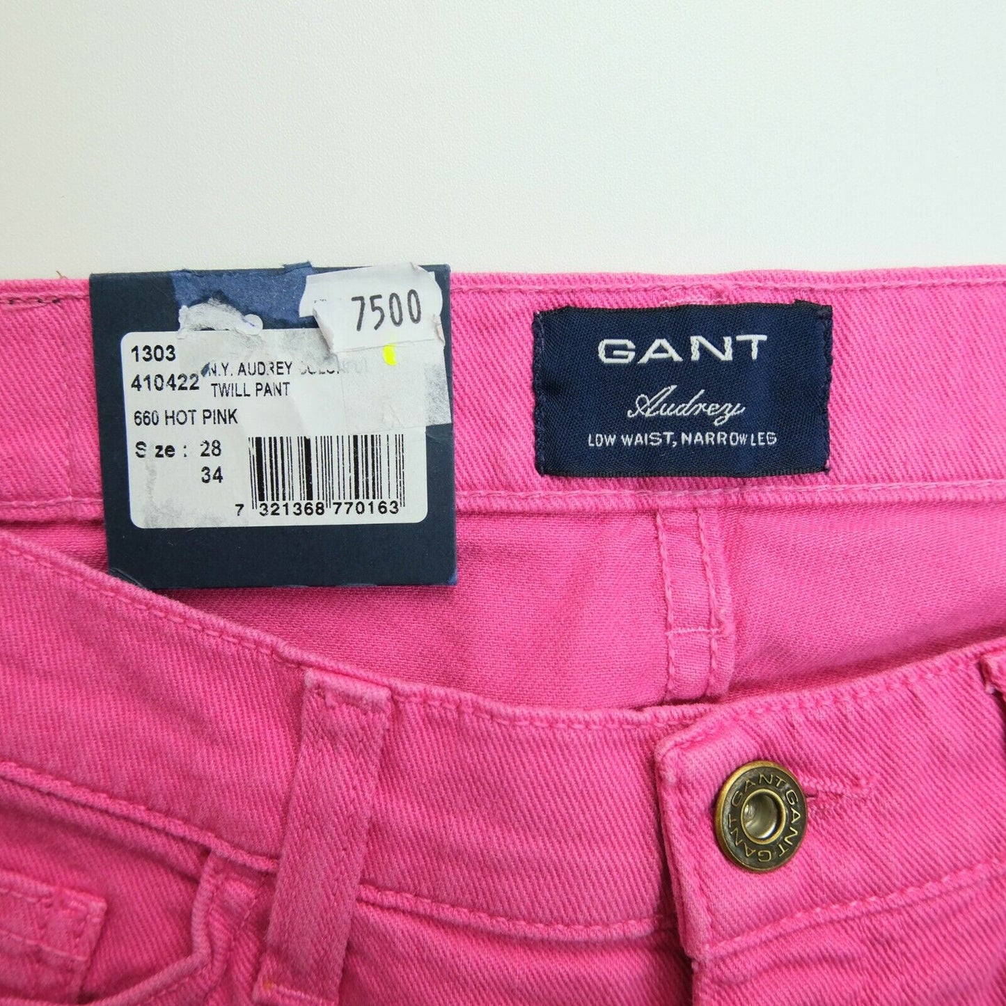 GANT Audrey Pink Narrow Leg Twill Jeans Size W28 L34