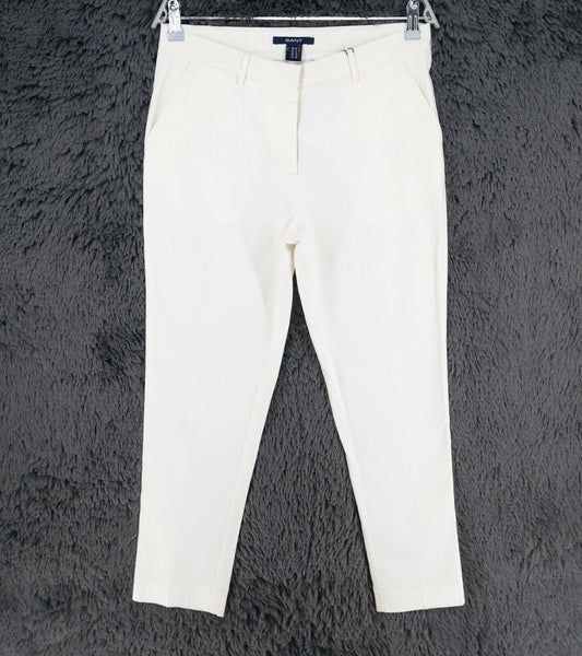 GANT White Tailored Satin Chino Pants Trousers Size EU 38 UK 12 US 8