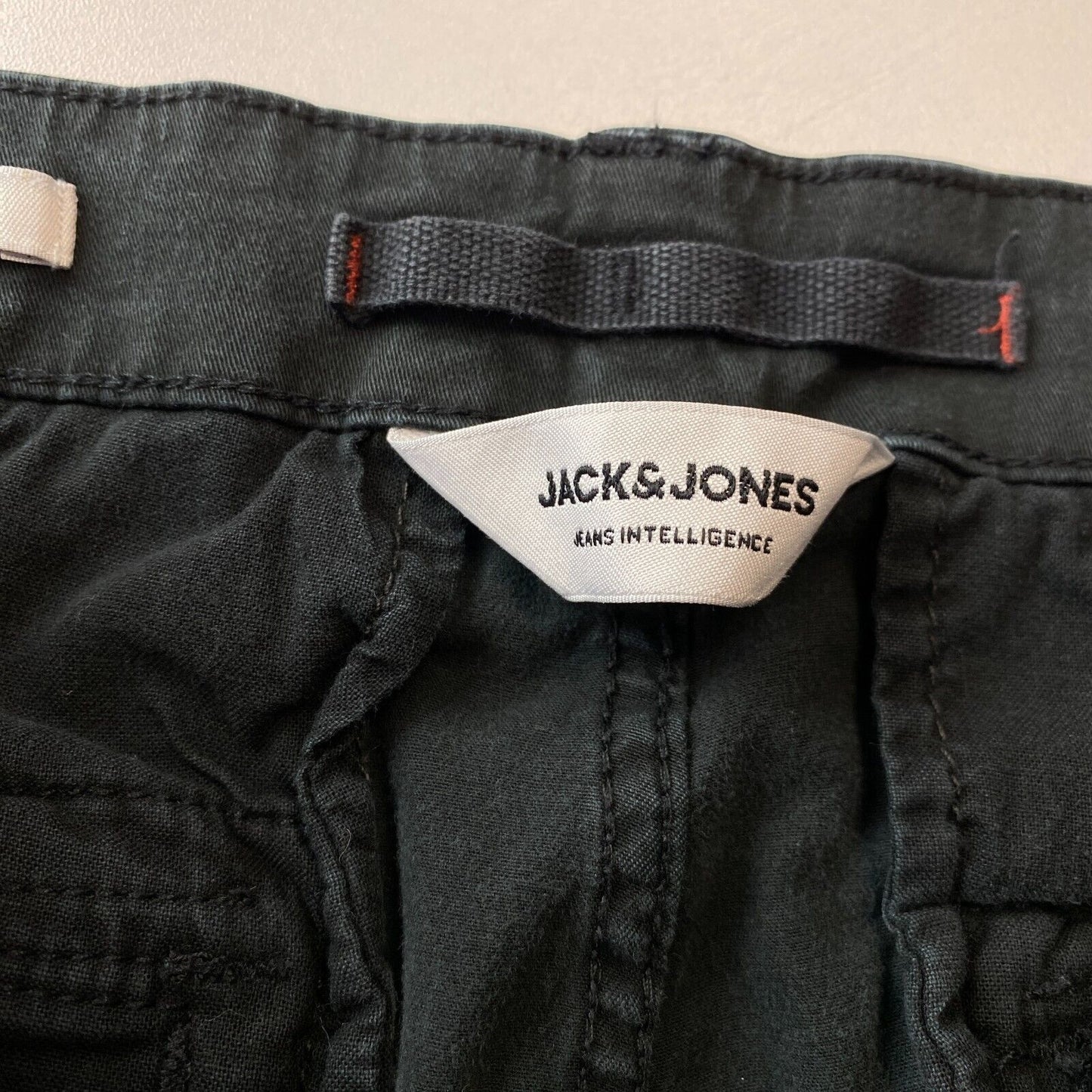 JACK &amp; JONES PAUL Pantalon cargo chino coupe fuselée noir pour homme Taille W32 L32