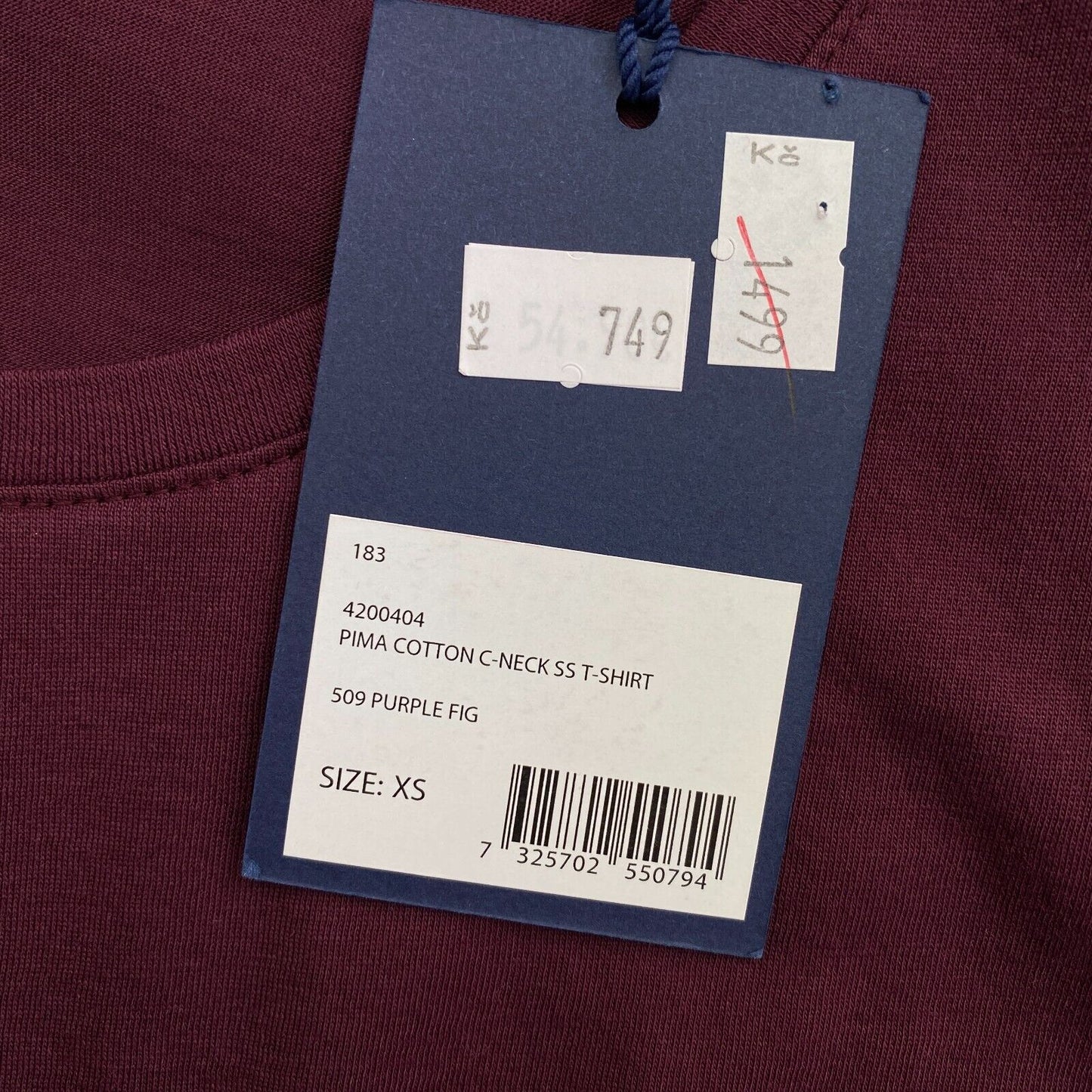 GANT T-shirt à col rond en coton Pima violet foncé taille XS