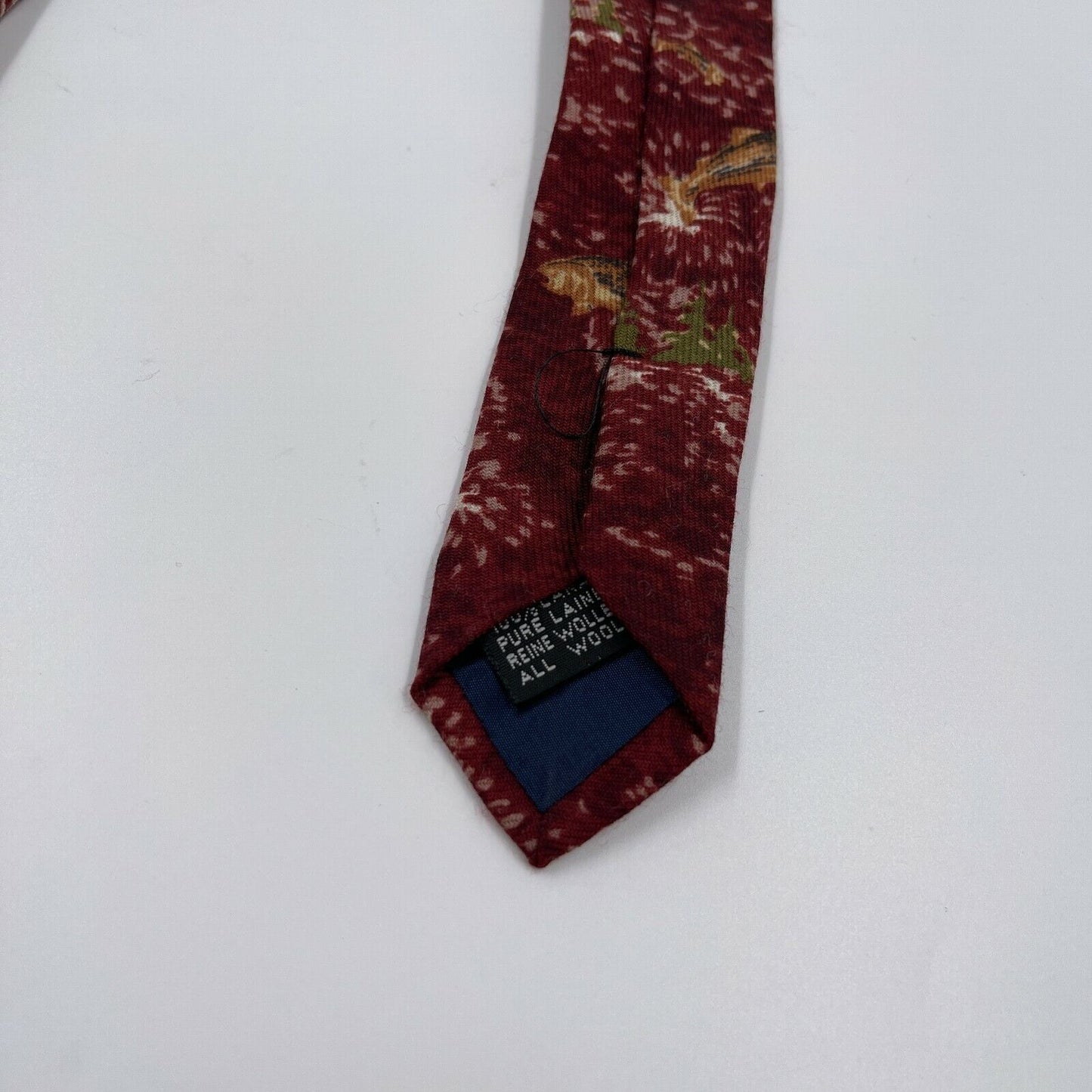 Vintage GANT Red Fish Ornament 100% Wool Tie