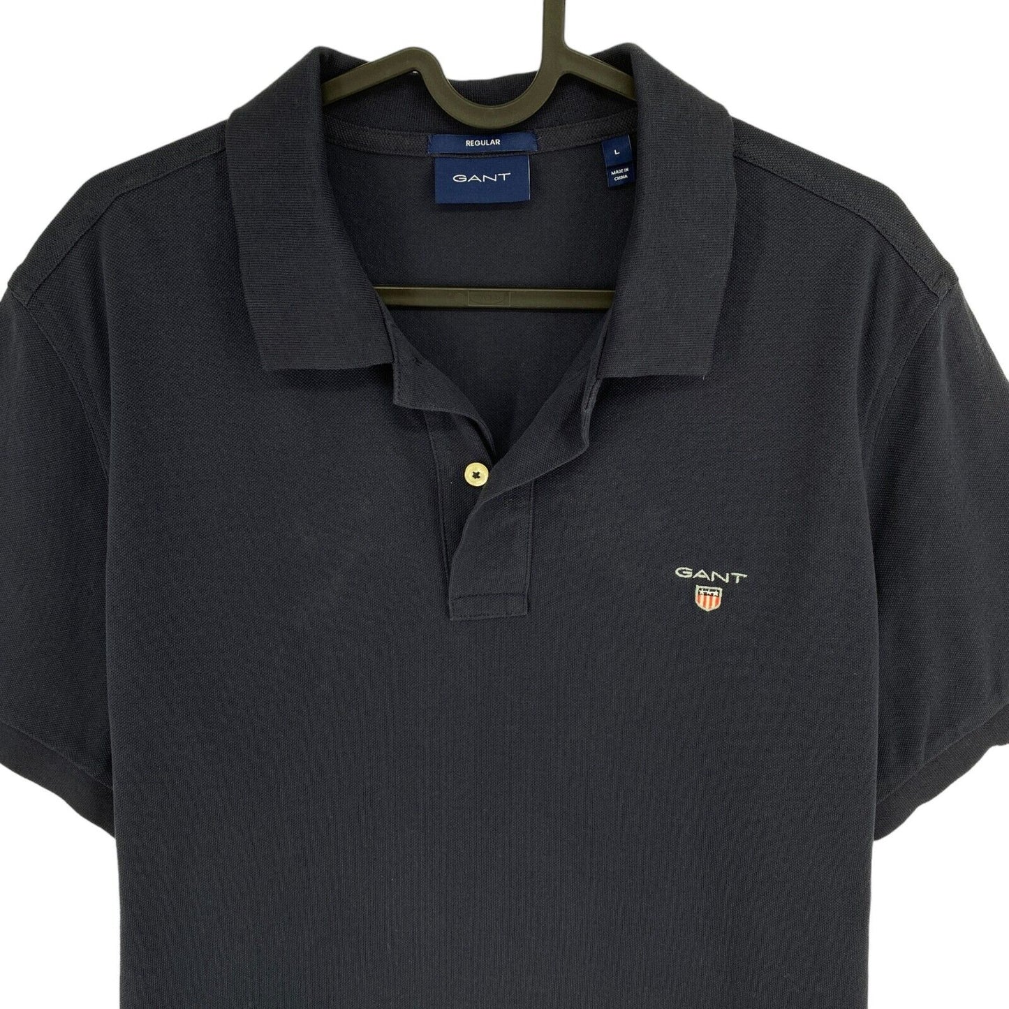 GANT Navy Blue Original Regular Fit Pique Rugger Polo Shirt Size L