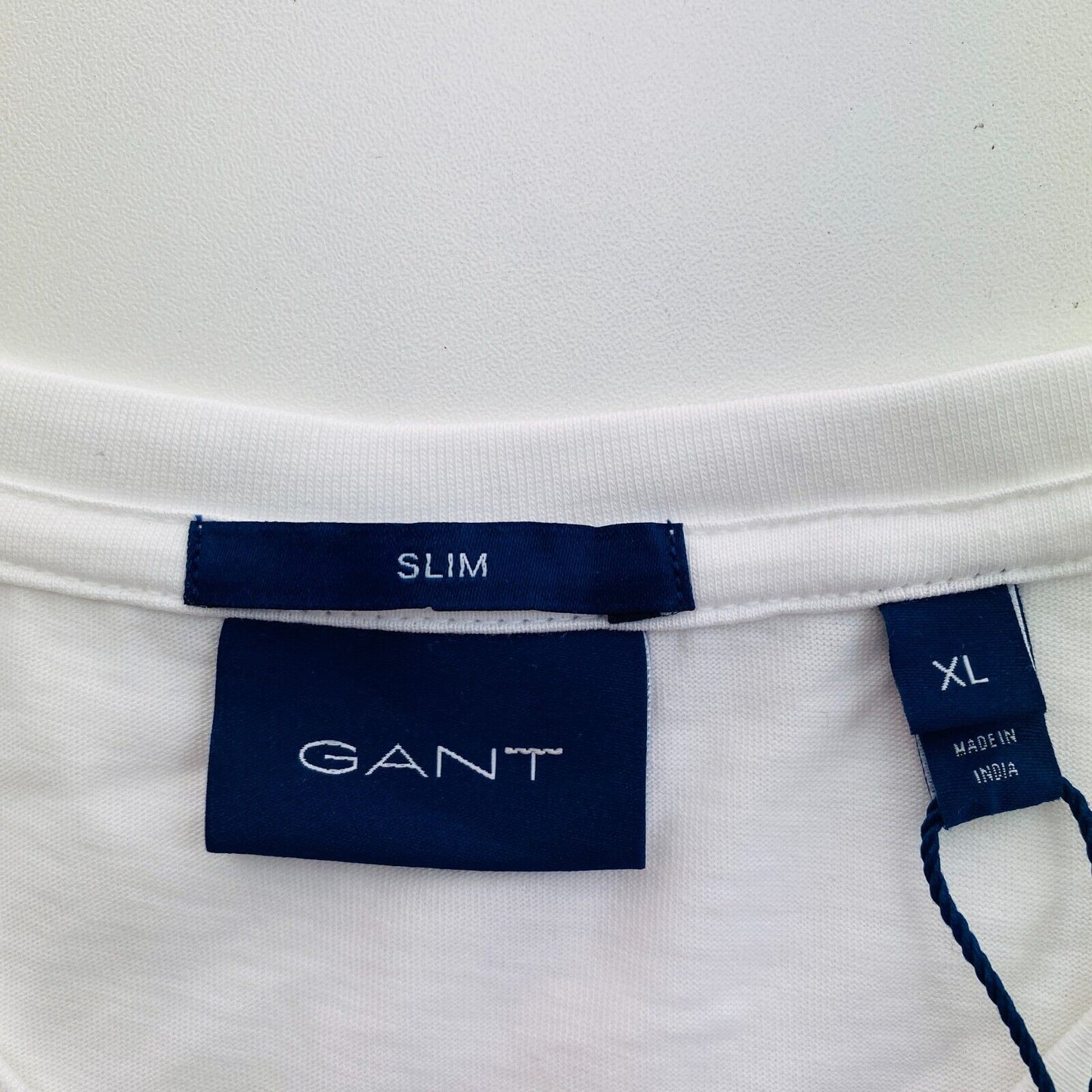 GANT Men White Original Slim Fit V Neck Short Sleeves T Shirt Size XL