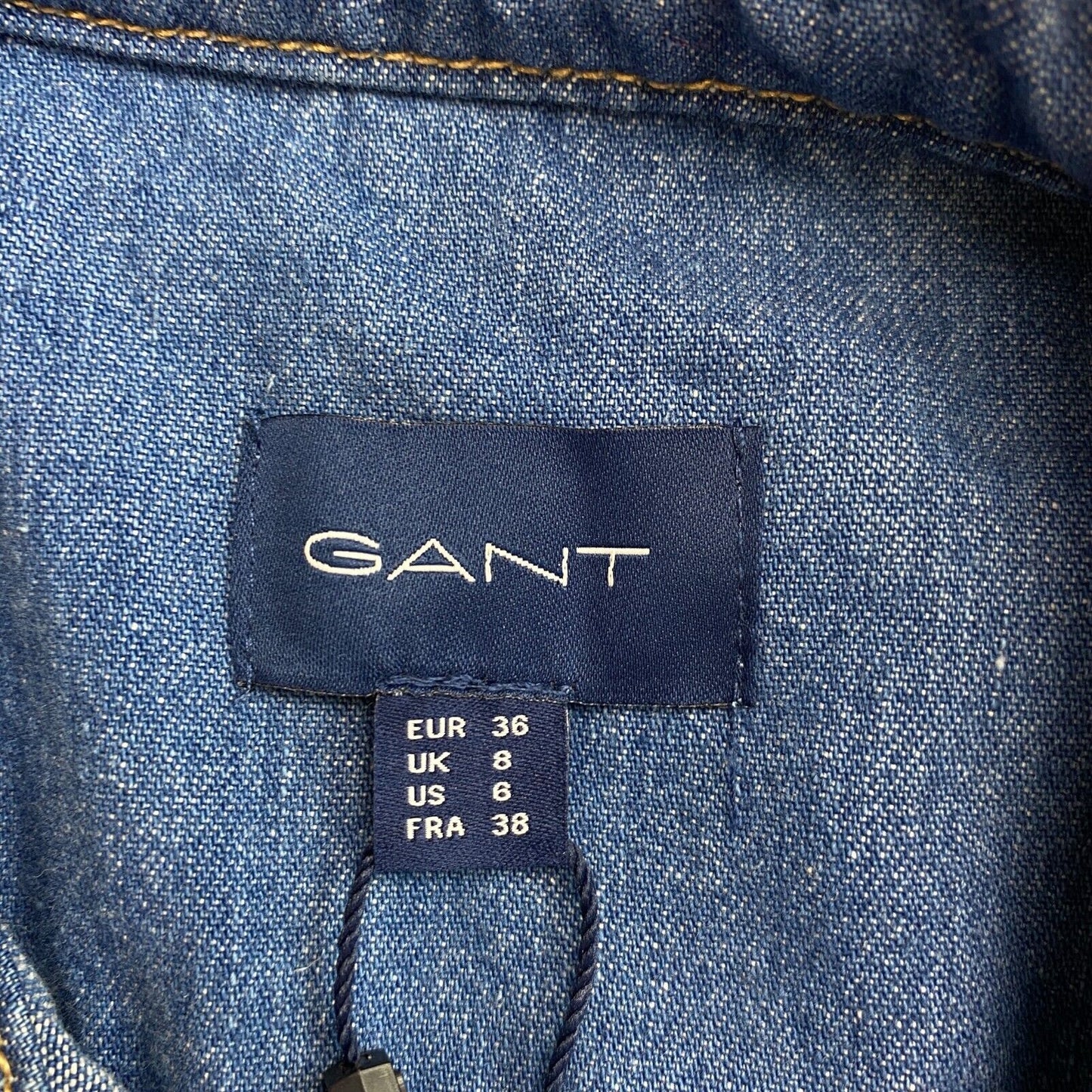 GANT Robe chemise à manches courtes en denim bleu foncé Taille EU 36 UK 8 US 6