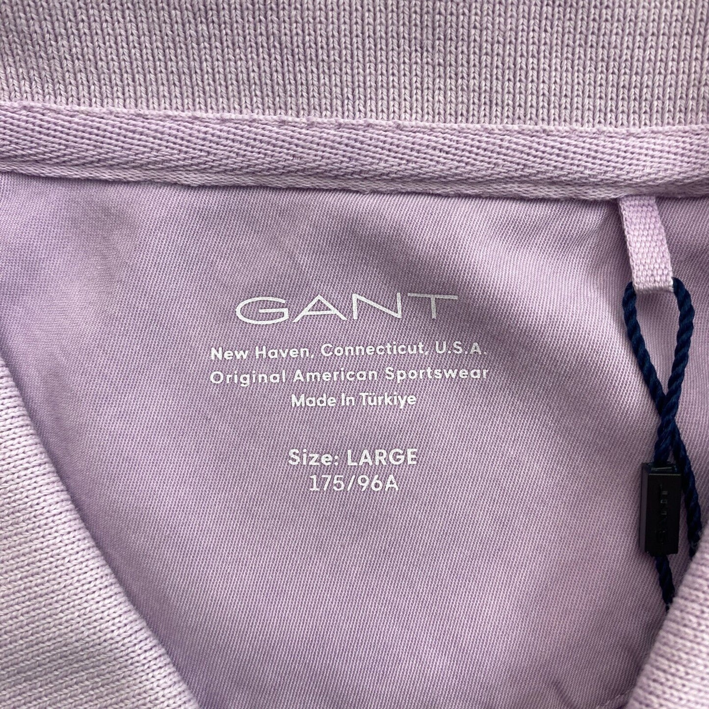 GANT Men Light Purple Sun Faded Pique Rugger Short Sleeve Polo Shirt Size L