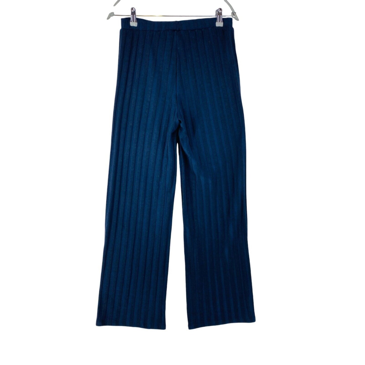 MANGO Women Dark Blue Wide Leg Fit Trousers Size M